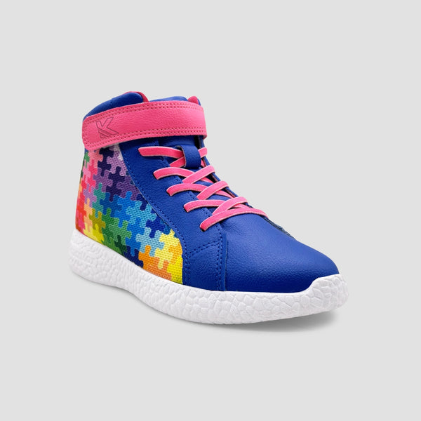 Rise Kids Blue Puzzle High-Top Sneakers alternate