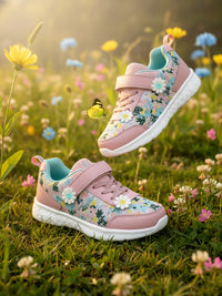 Surge Girls Peach Floral Sneakers