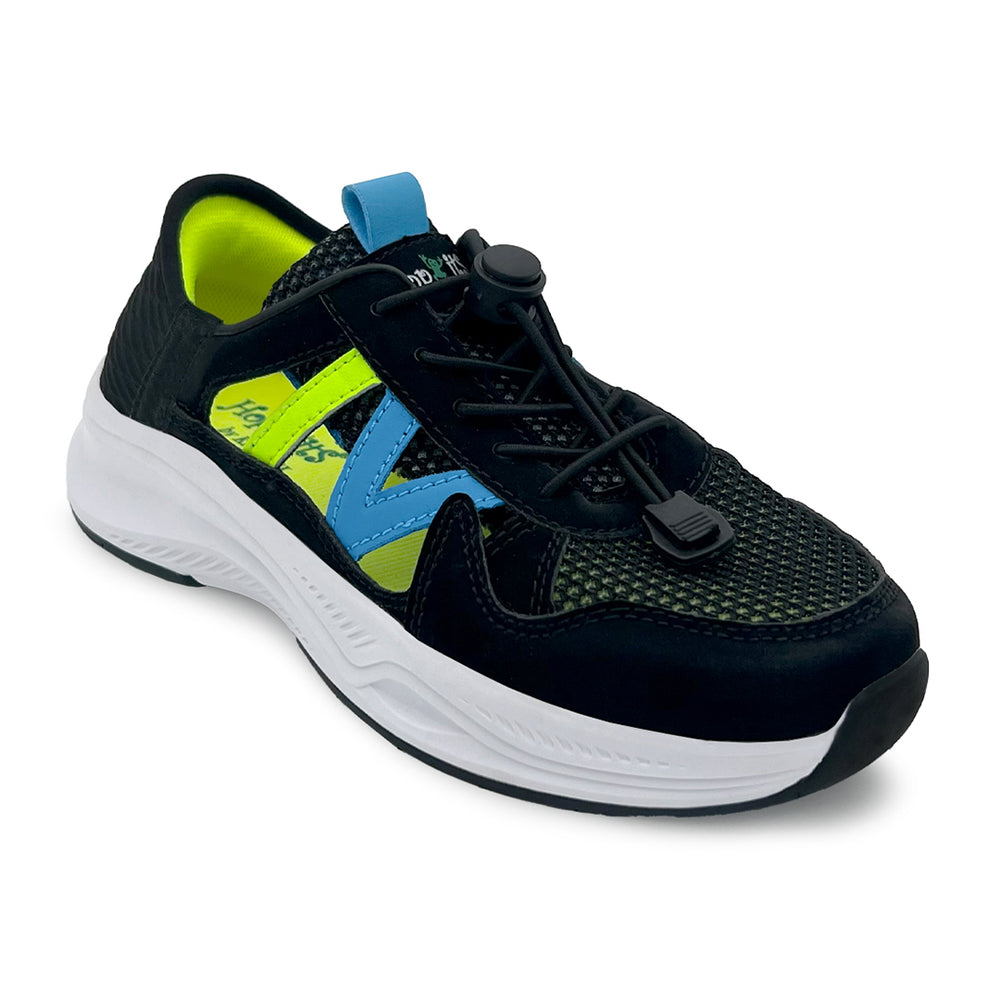 FlexTrek Toggle Clasp Closure Sneaker Shoes-Black - Hopits