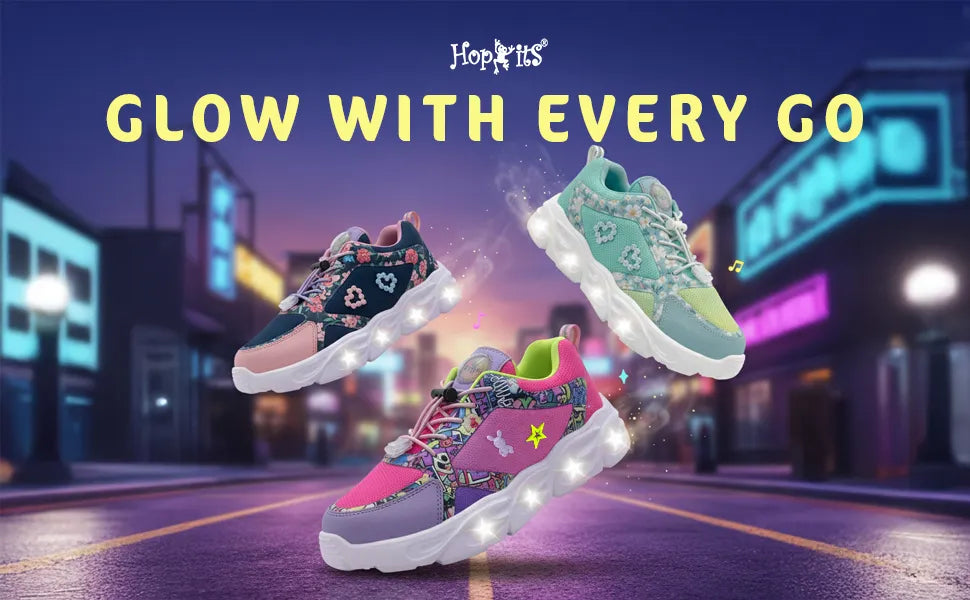 GlowGetters Girls Pink Unicorn LED Sneakers