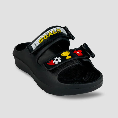Evolve- Boys Black Soccer Water Proof Sandal - Hopits