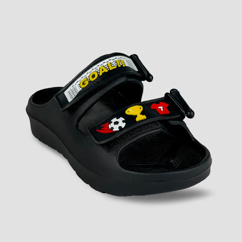 Evolve- Boys Black Soccer Water Proof Sandal - Hopits