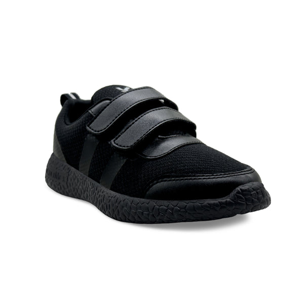 Skudo - Dual Strap Black School Shoes