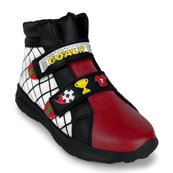 Rise Boys Black Red Soccer High-Top Sneakers alternate