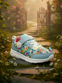 Surge Girls Blue Floral Sneakers