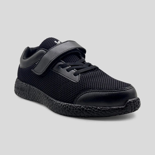 Skudo Kids Black Faux Laces School Shoes alternate