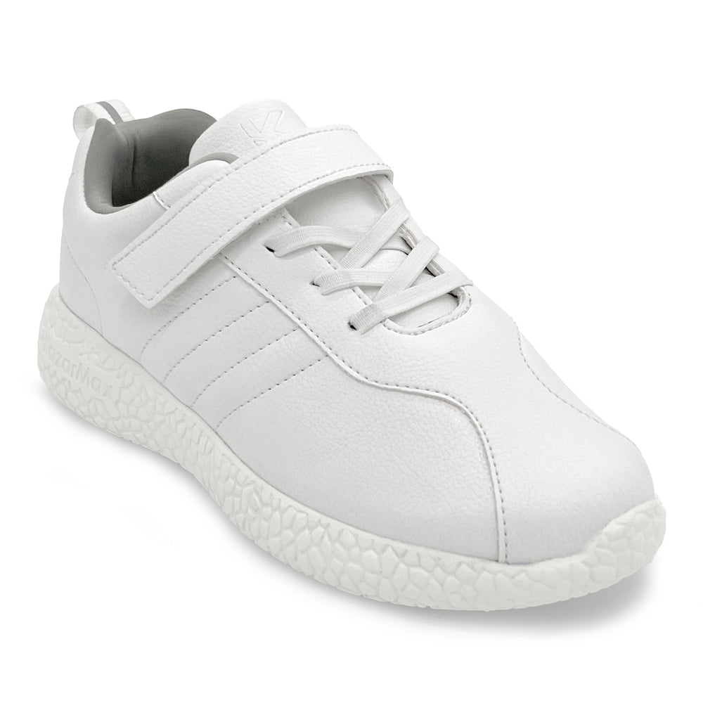 Skudo Kids White Leather School Shoes