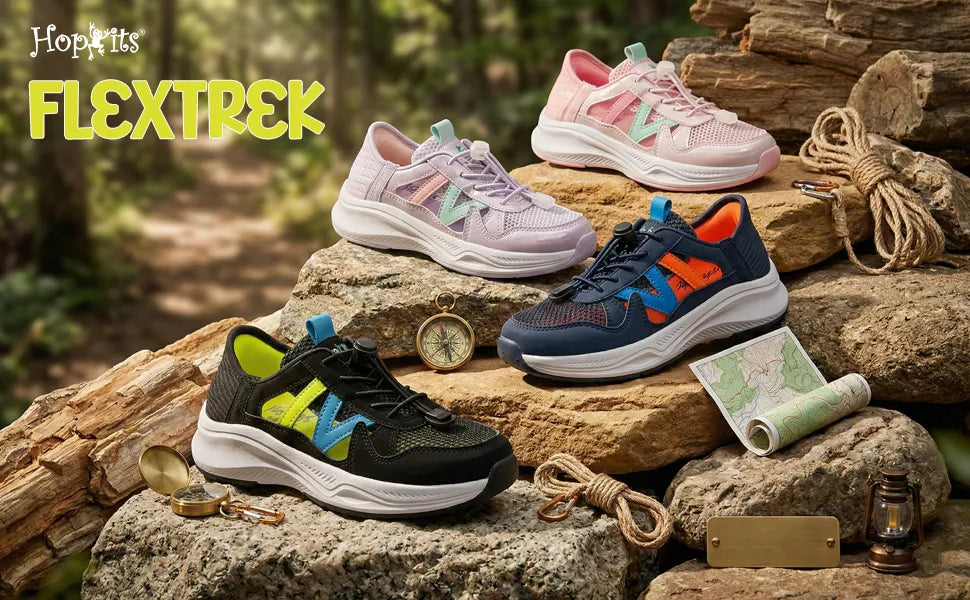FlexTrek Girls Lavender Toggle Sneakers