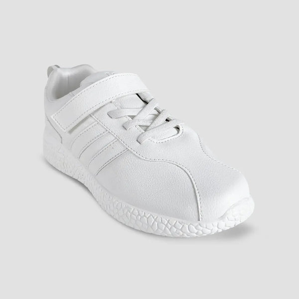 Skudo Kids White Leather School Shoes alternate