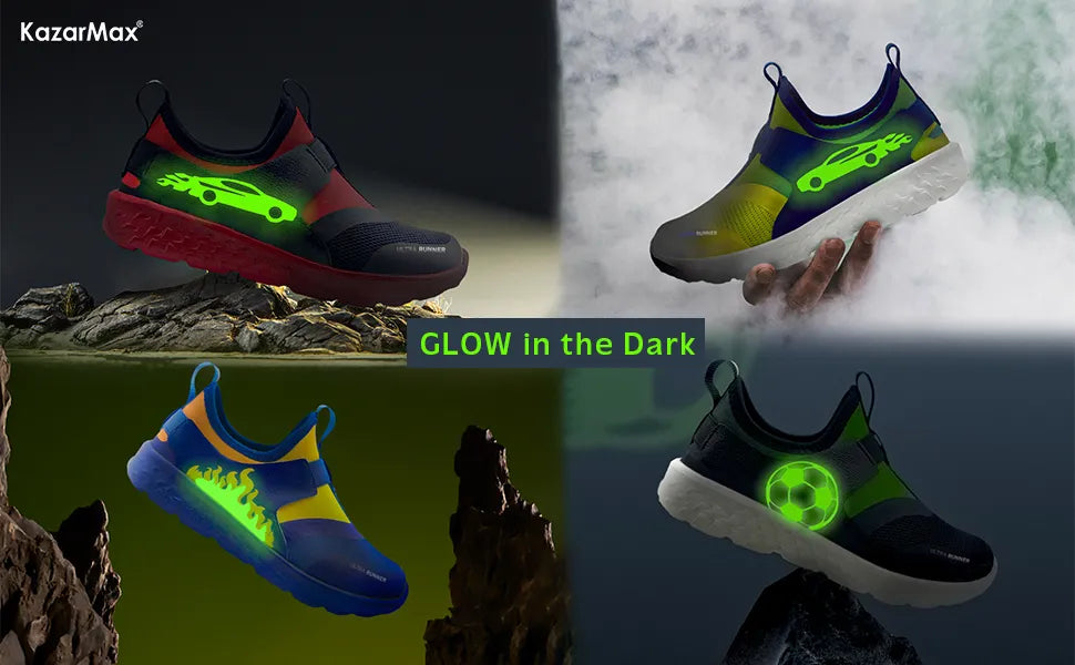 Ultra Runner Boys Blue Neon Racer Glow Sneakers