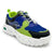 Splash Kicks Royal Blue Neon Green Sneakers With Snap-Lock - Hopits