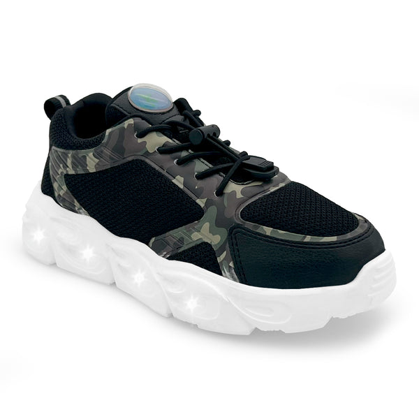 GlowGetters Boys Black Camo LED Sneakers alternate