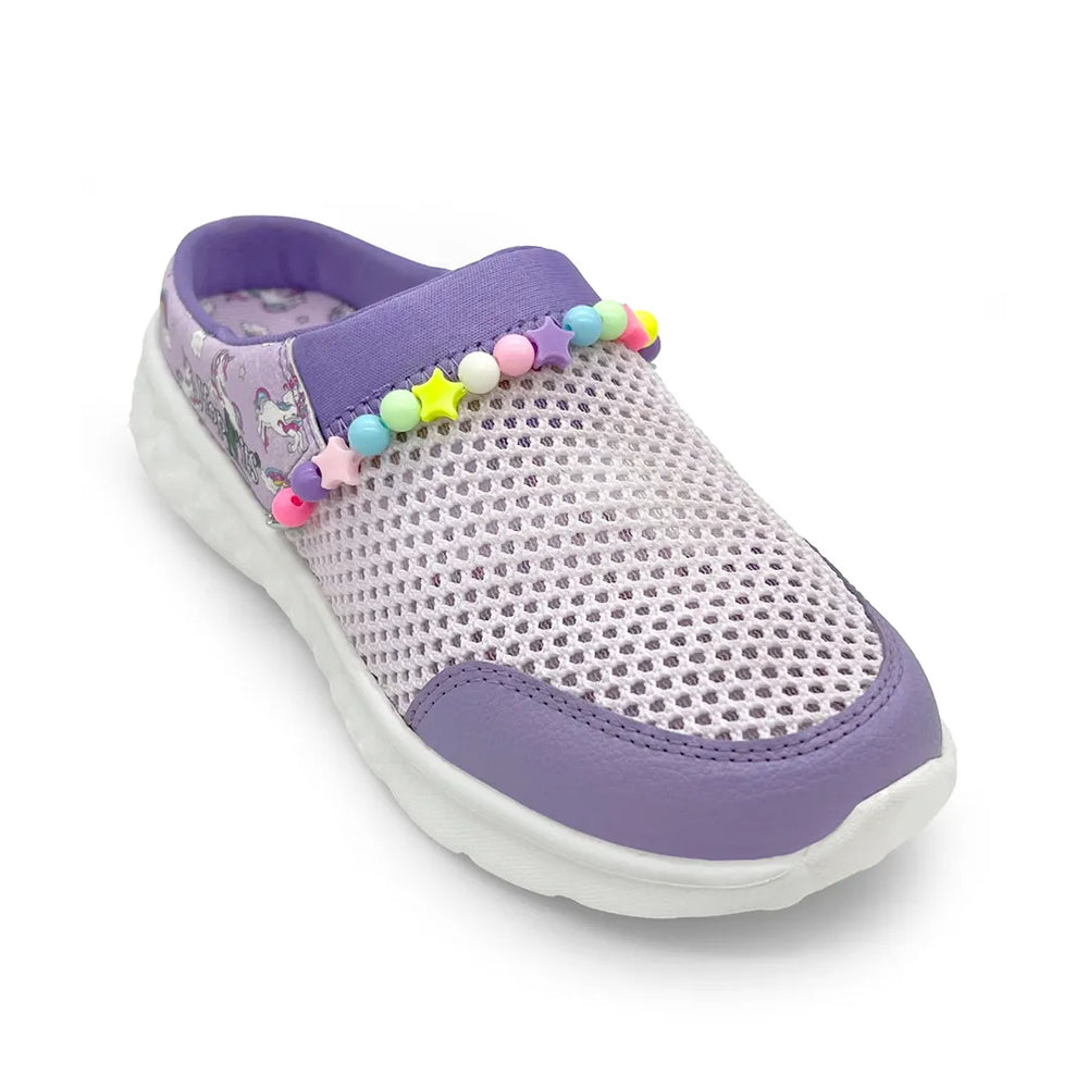 Summer Breeze Girls Lavender Detachable Friendship Bracelet Slip-On Mule