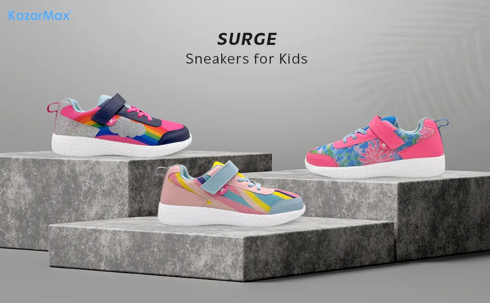 Surge Girls Peach Abstract Sneakers