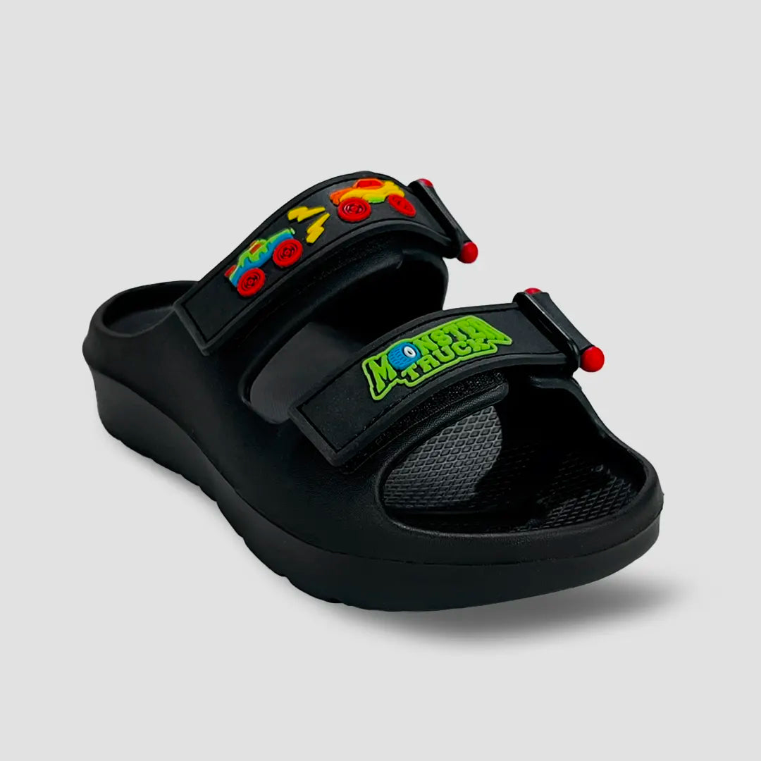 Evolve- Boys Black/Green Monster Truck Water Proof Sandal - Hopits