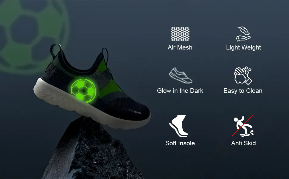Ultra Runner Boys Blue Neon Racer Glow Sneakers