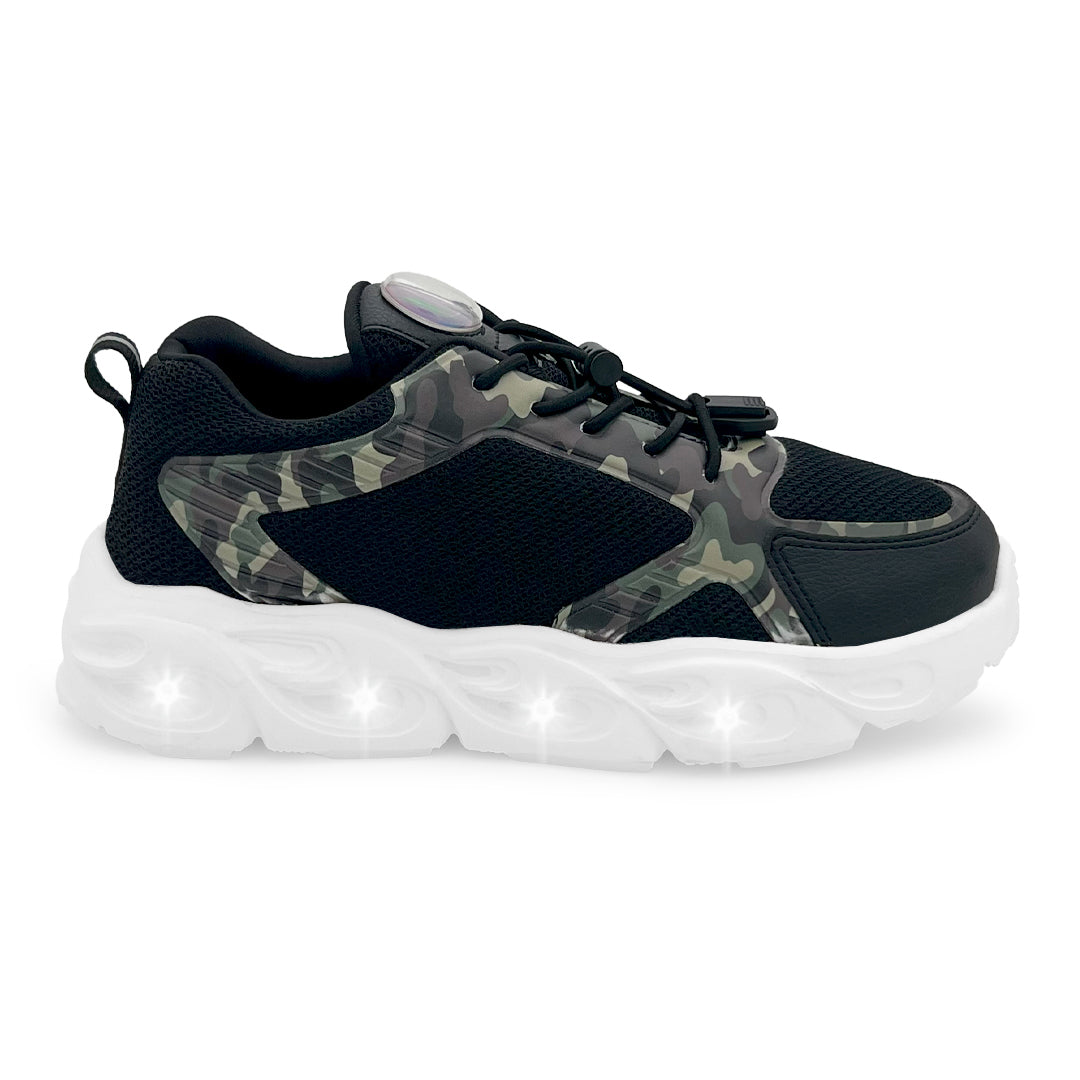 GlowGetters-Boys Black Camo Sneakers - Hopits
