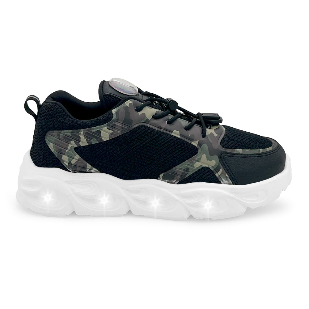 GlowGetters-Boys Black Camo Sneakers - Hopits