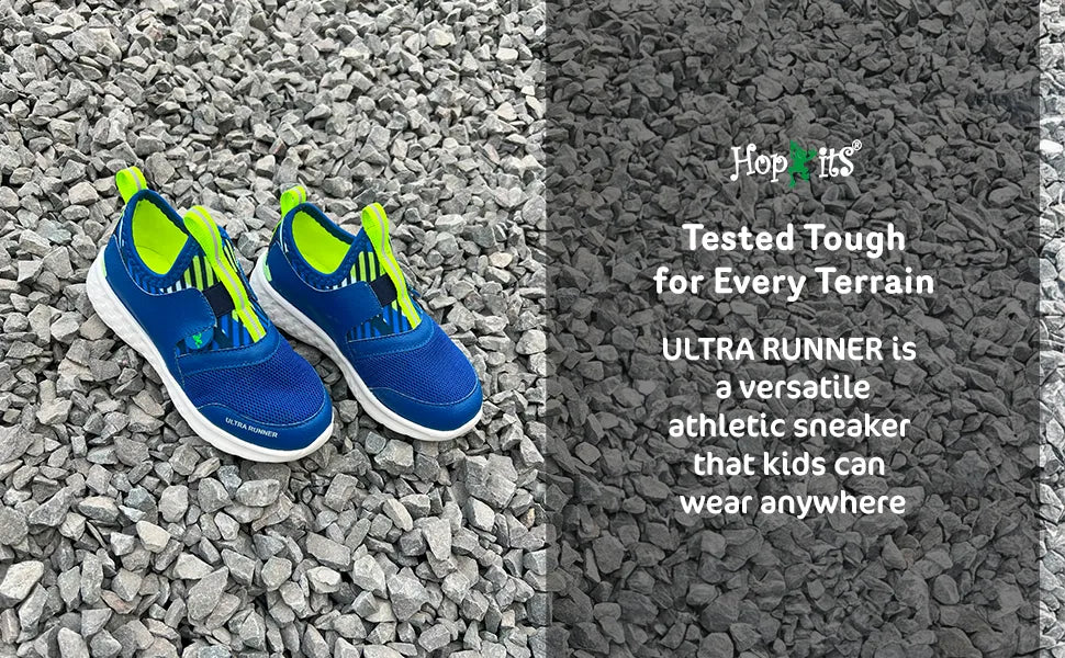 Ultra Runner Boys Blue Neon Abstract Sneakers
