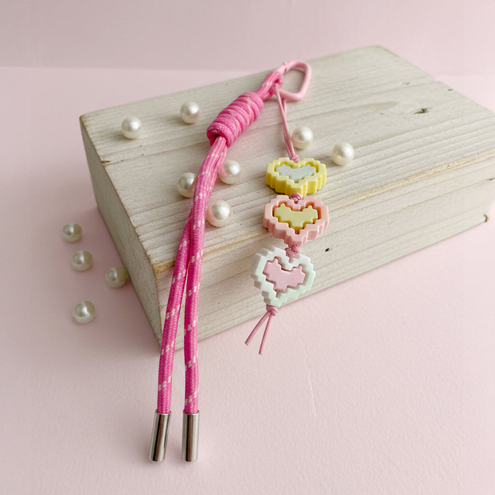 Hook'd Girls Pink Heart Charm