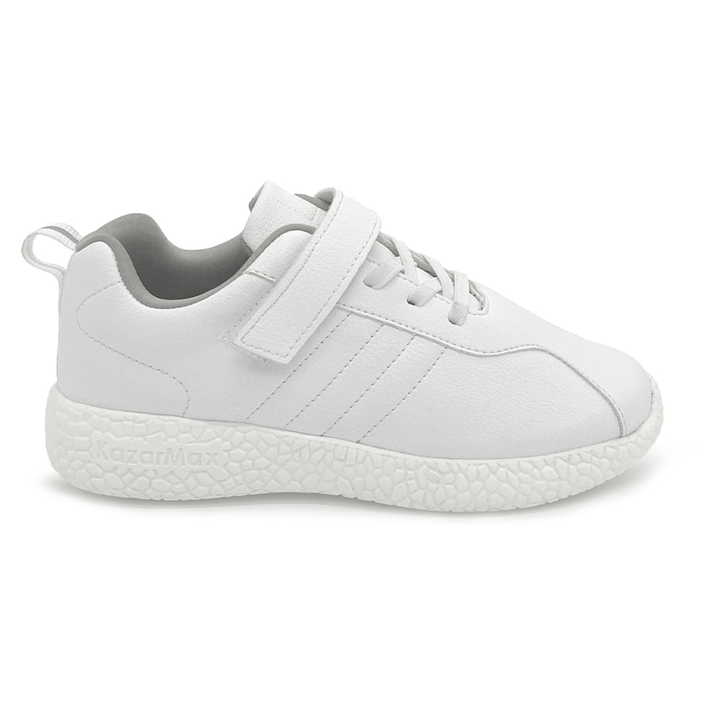 Skudo Kids White Leather School Shoes