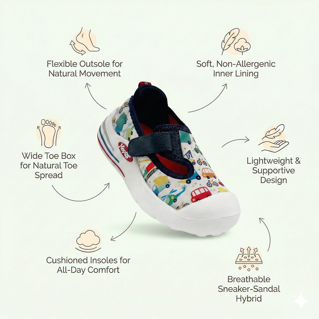 EasyFlex Tots Multi Colourful Vehicle Print - Hopits