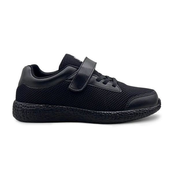 Skudo - Faux Laces Black School Shoes