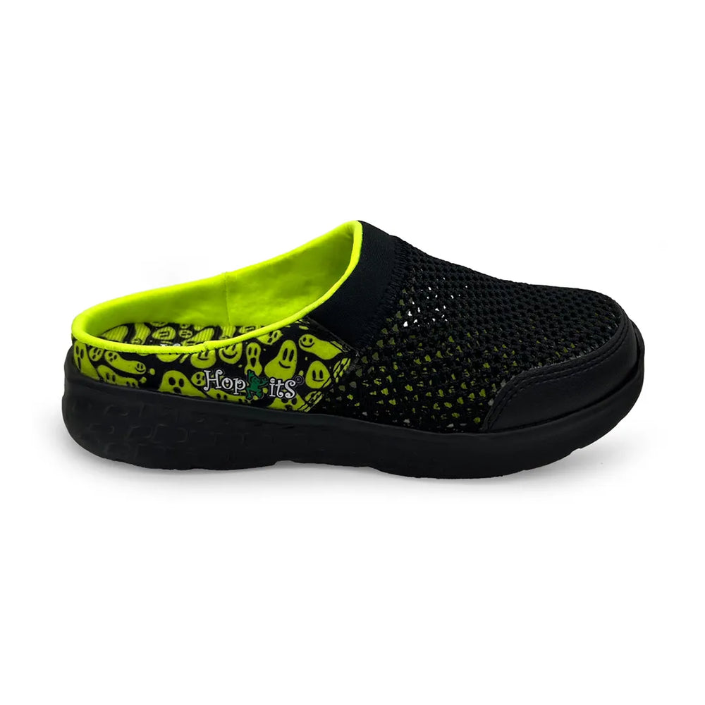 Summer Breeze Boys Black Neon Slip-On Mule - Hopits