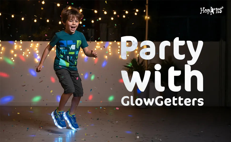 GlowGetters Boys Lemon Turquoise LED Sneakers