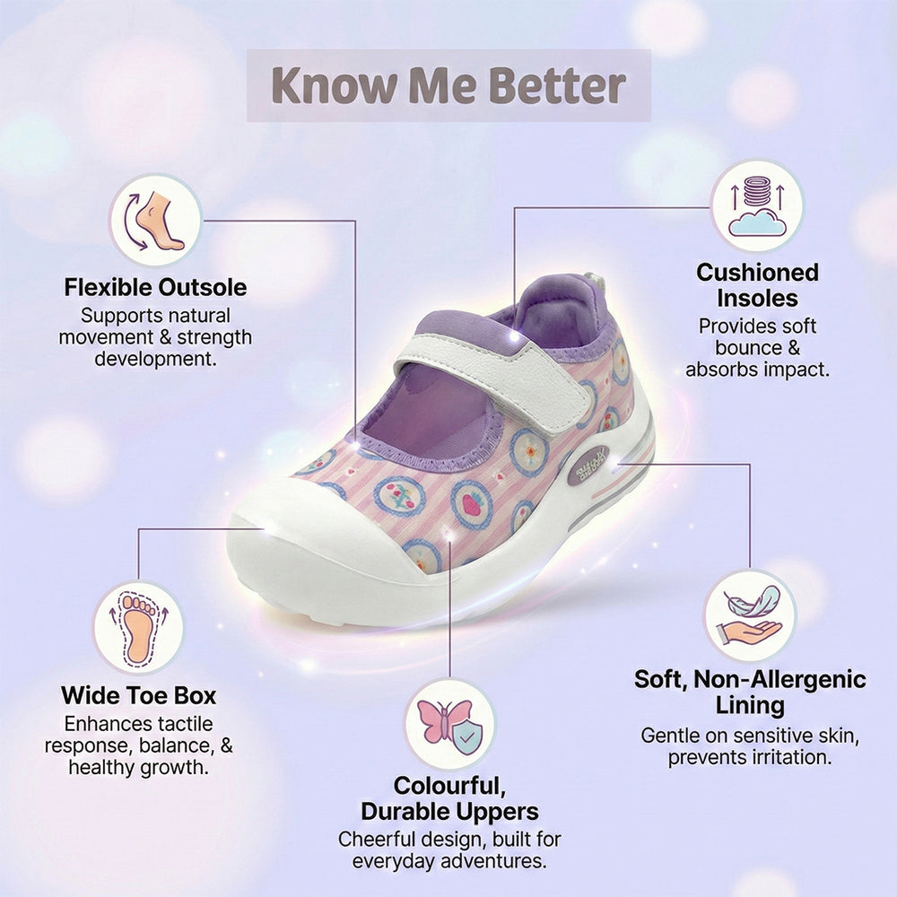 EasyFlex Mary Janes Pink Strawberry Print Ballet Flat - Hopits