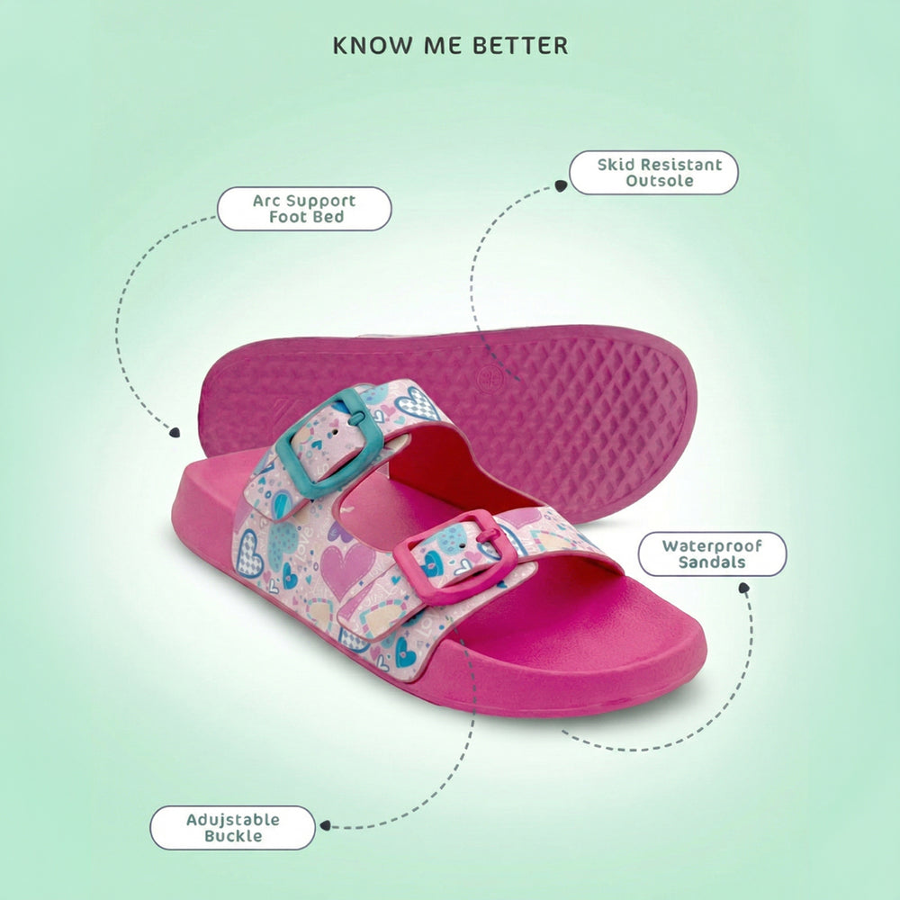 Splash-Steps Peach Hearts Printed Waterproof Sandal - Hopits