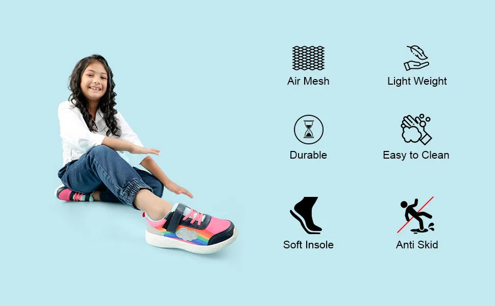 Surge Girls Peach Abstract Sneakers