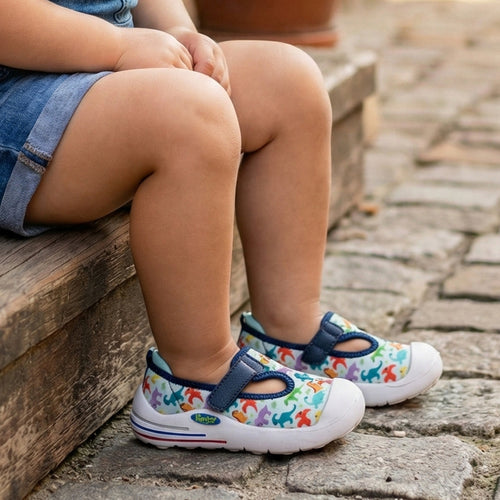 EasyFlex Tots Sky Blue Dinosaur Print - Hopits