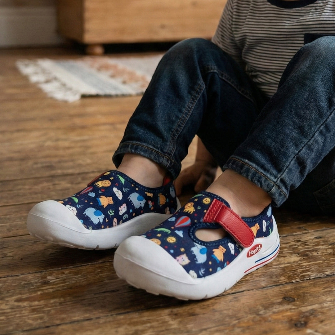 EasyFlex Tots Navy Blue with Jungle Safari Print - Hopits