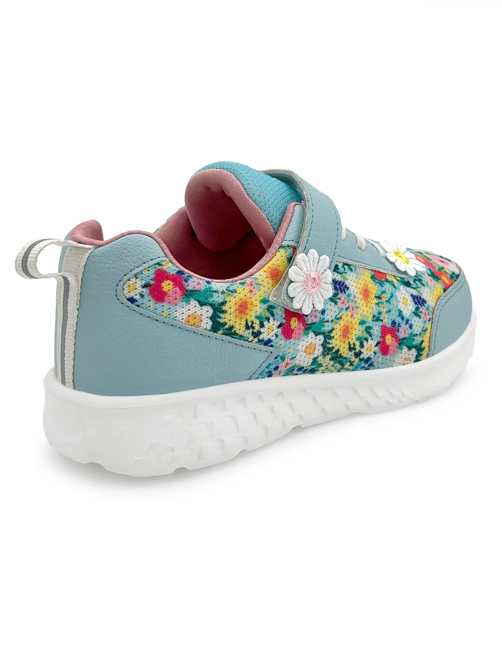 Surge - Blue Floral Printed Sneaker - Hopits