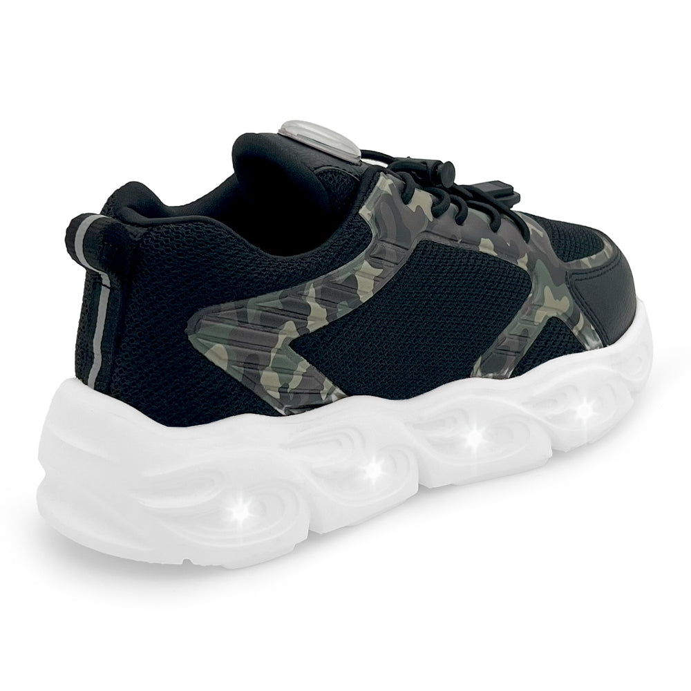 GlowGetters-Boys Black Camo Sneakers - Hopits