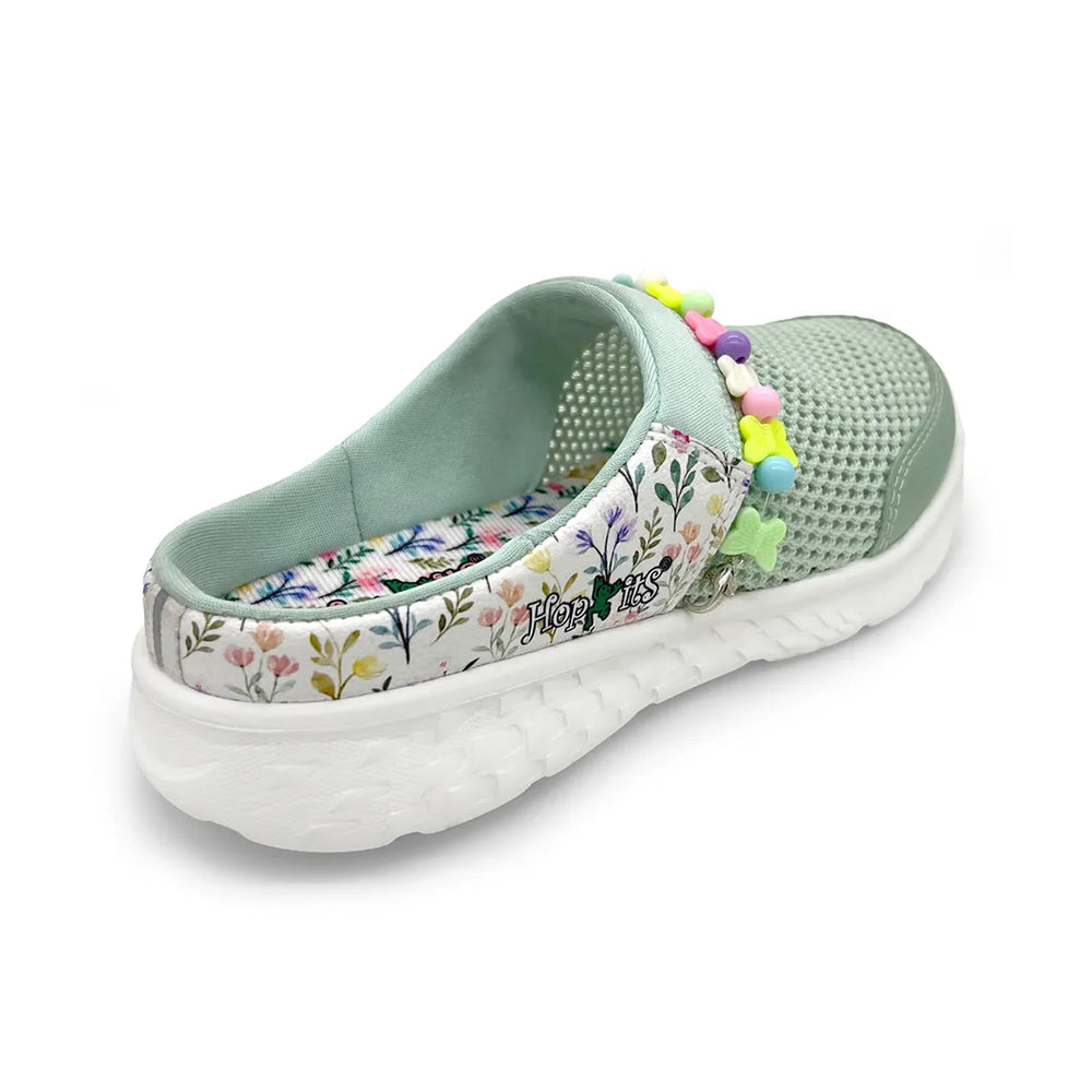 Summer Breeze Girls Sea Green Detachable Friendship Bracelet Slip-On Mule - Hopits