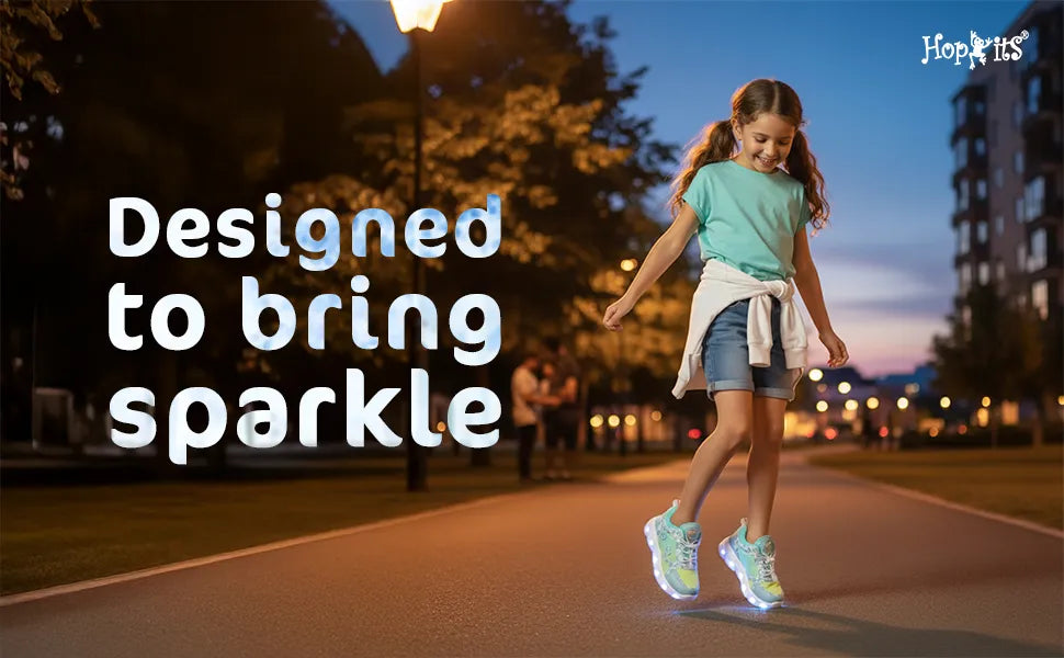 GlowGetters Girls Pink Unicorn LED Sneakers