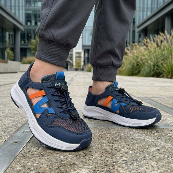 FlexTrek Toggle Clasp Closure Sneaker Shoes-Navy