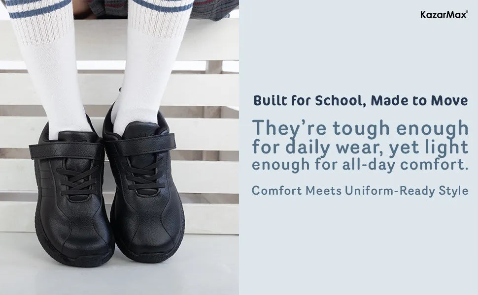 Skudo Kids White Leather School Shoes