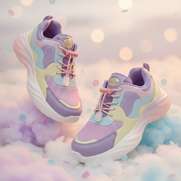 Splash Kicks Pink Ombre Mauve Sneakers With Snap-Lock
