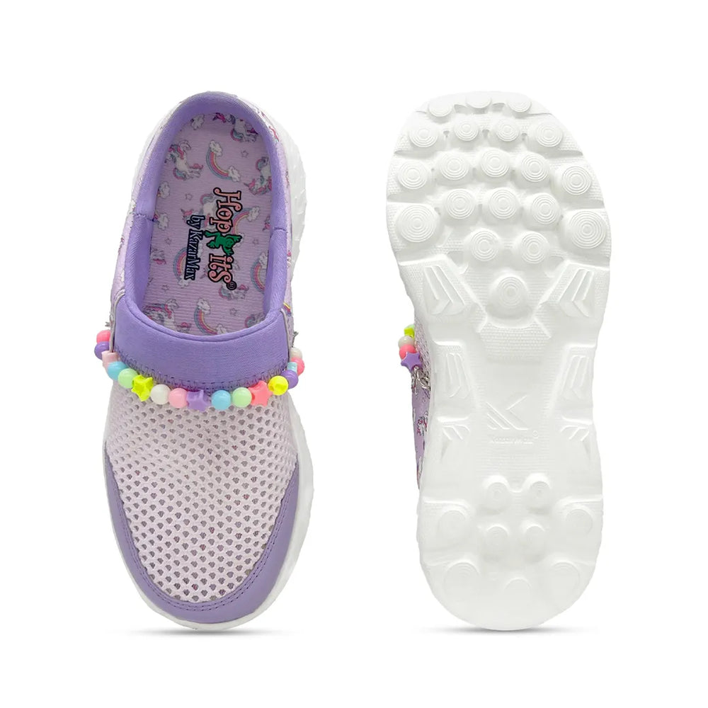 Summer Breeze Girls Lavender Detachable Friendship Bracelet Slip-On Mule - Hopits