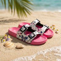 Splash-Steps Girls White Pink Butterfly Waterproof Sandals