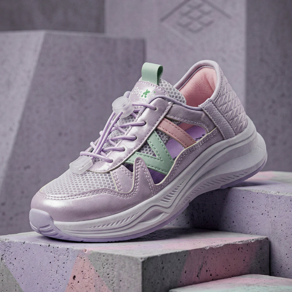 FlexTrek Toggle Clasp Closure Sneaker Shoes-Lavender - Hopits