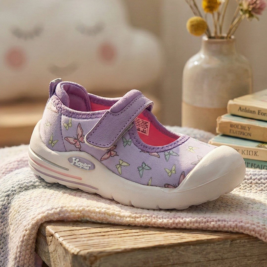 EasyFlex Mary Janes Purple Butterfly Print Ballet Flat - Hopits