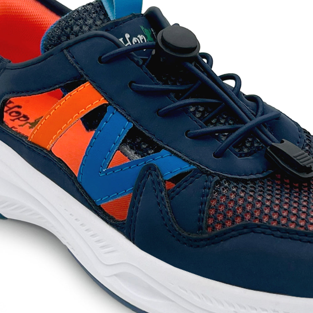 FlexTrek Toggle Clasp Closure Sneaker Shoes-Navy - Hopits