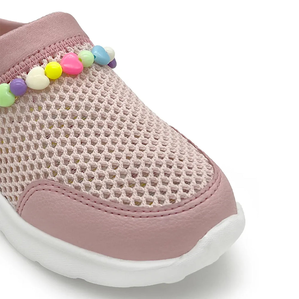 Summer Breeze Girls Peach Detachable Friendship Bracelet Slip-On Mule - Hopits