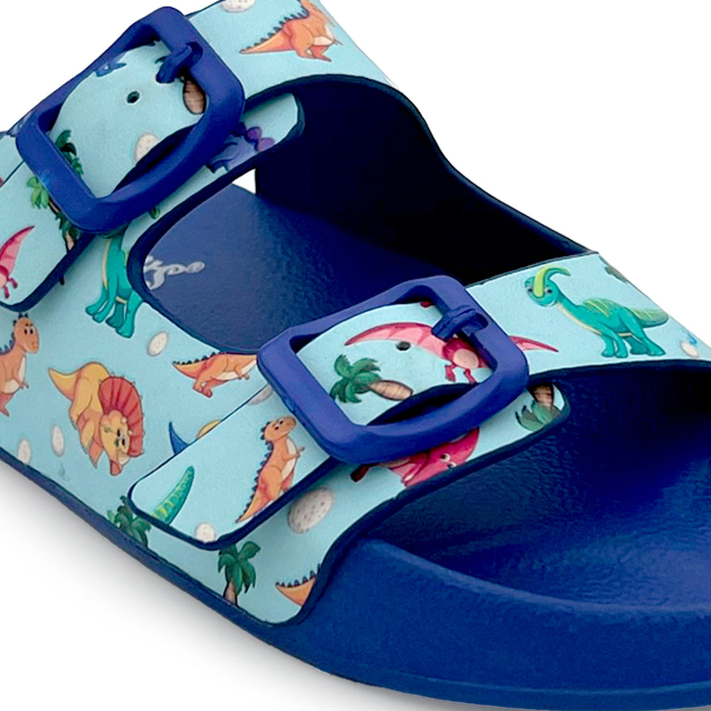Splash-Steps Cyan Dino Printed Waterproof Sandal - Hopits