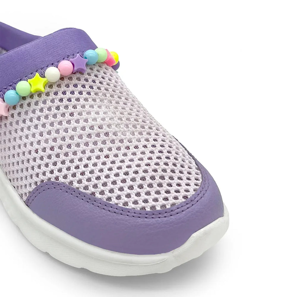 Summer Breeze Girls Lavender Detachable Friendship Bracelet Slip-On Mule - Hopits