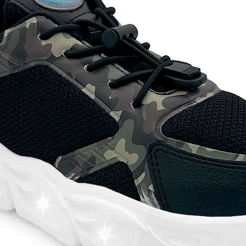 GlowGetters-Boys Black Camo Sneakers - Hopits
